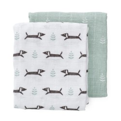 Fresk - Pieluszki muślinowe zestaw 2 szt. 70 x 60 cm Piesek | Esy Floresy