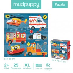 Mudpuppy - Puzzle podłogowe Jumbo Na ratunek! 25 elementów 2+ | Esy Floresy