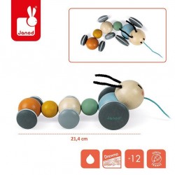 Janod - Drewniana dżdżownica do ciągnięcia Sweet Cocoon | Esy Floresy