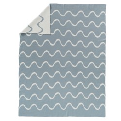 Fresk - Letni tkany kocyk z bawełny organicznej 80 x 100 cm Fale | Esy Floresy