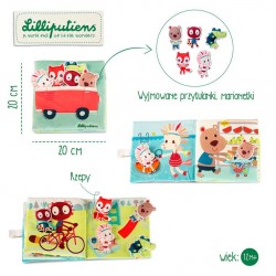 LILLIPUTIENS - Książeczka z miniprzytulankami wielofunkcyjna 