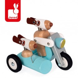 Janod - Drewniany motocykl z bocznym wózkiem w stylu retro Spirit Philip | Esy Floresy