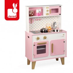 Janod - Duża kuchnia drewniana z dźwiękiem i 6 akcesoriami Candy Chic | Esy Floresy
