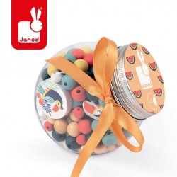 Janod - Zestaw do tworzenia biżuterii Drewniane koraliki Tukany | Esy Floresy