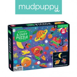 Mudpuppy Puzzle sensoryczne z elementami zapachowymi Kosmiczne owoce 60 elementów 4+ | Esy Floresy