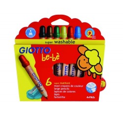 Giotto Kredki grube 6 kolorów Bebe | Esy Floresy