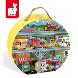 Janod - Puzzle w walizce Pojazdy 100 elementów | Esy Floresy