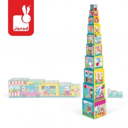 Janod - Piramida wieża 10 kostek Przyjaciele z miasta | Esy Floresy
