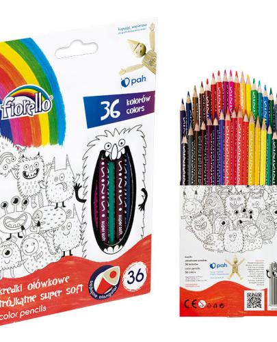 
                                                                                  Fiorello  Kredki Super Soft 36 kolorów ostrz.trójk. - Esy Floresy 
