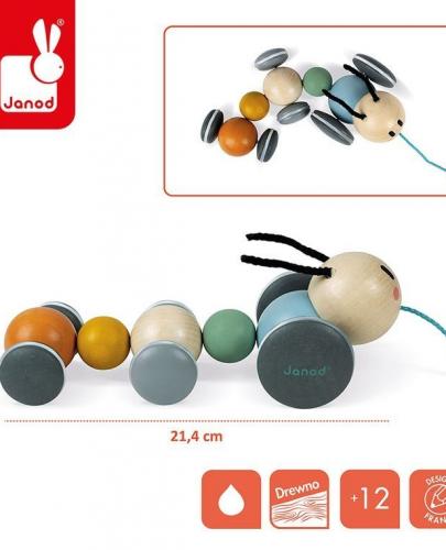 
                                                                                  Janod - Drewniana dżdżownica do ciągnięcia Sweet Cocoon - Esy Floresy 