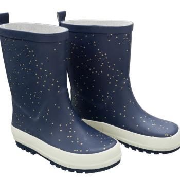 fresk-kalosze-dzieciece-23-zlote-kropki-indigo