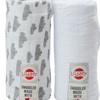 lodger-pieluszki-2-pack-swaddler-greywhite