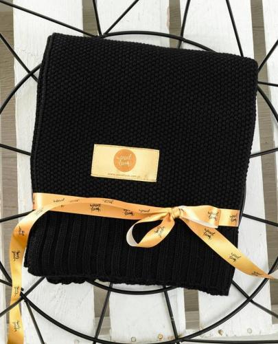 
                                                                                  WoodLook - Bambusowy koc dziany z jonami srebra, czarny - Esy Floresy 